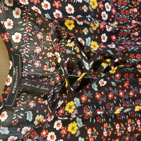 BCBG Sleeveless Black Floral Print Dress Tunic - NWT - Picture 6 of 10